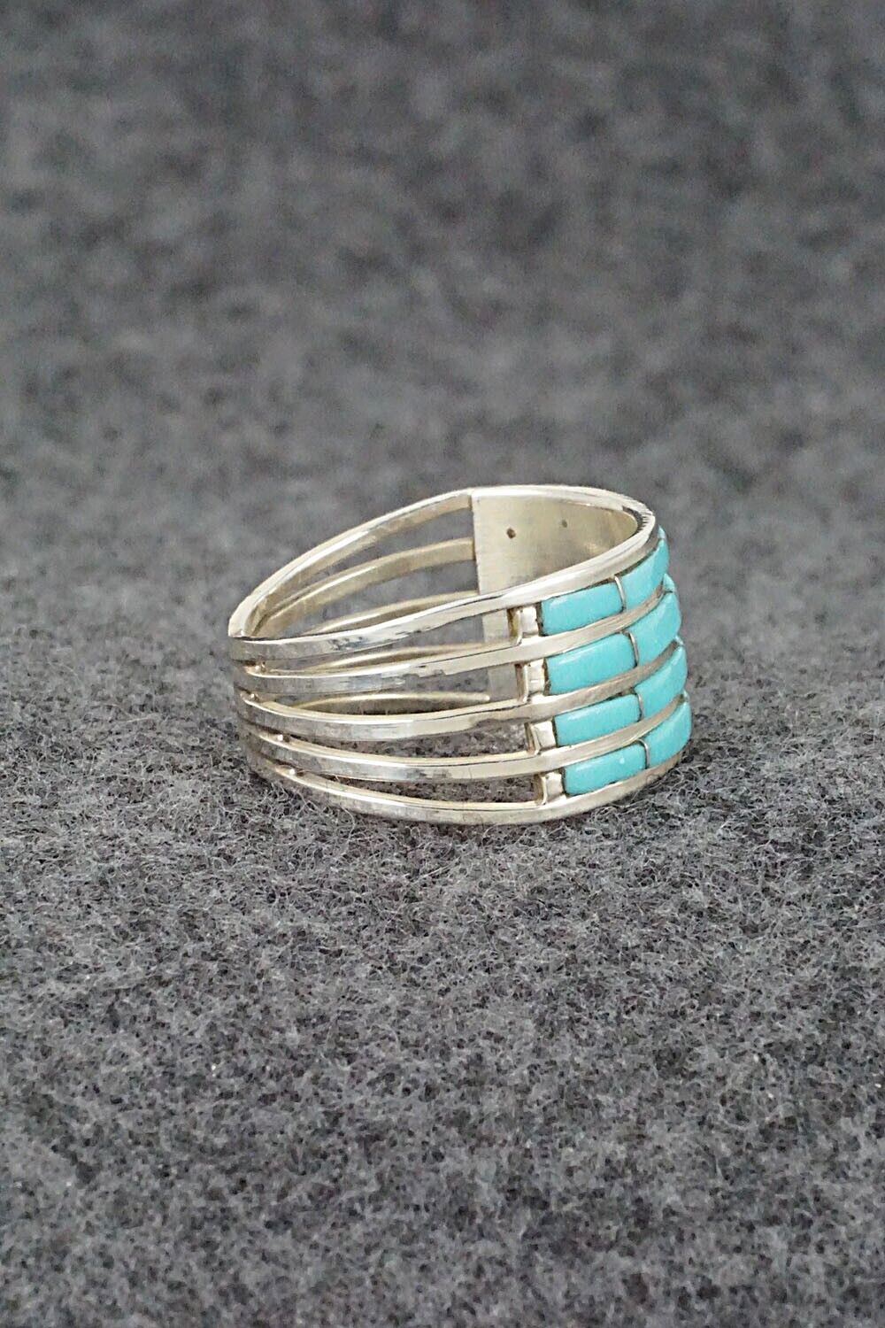 Turquoise & Sterling Silver Ring - Claresse Kylestewa - Size 8.75