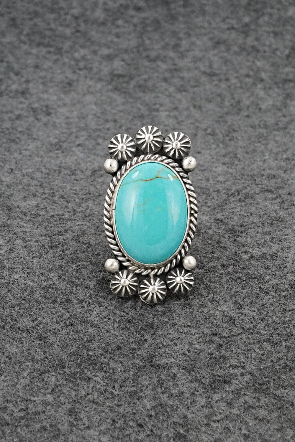 Turquoise & Sterling Silver Ring - Michael Calladitto - Size 7