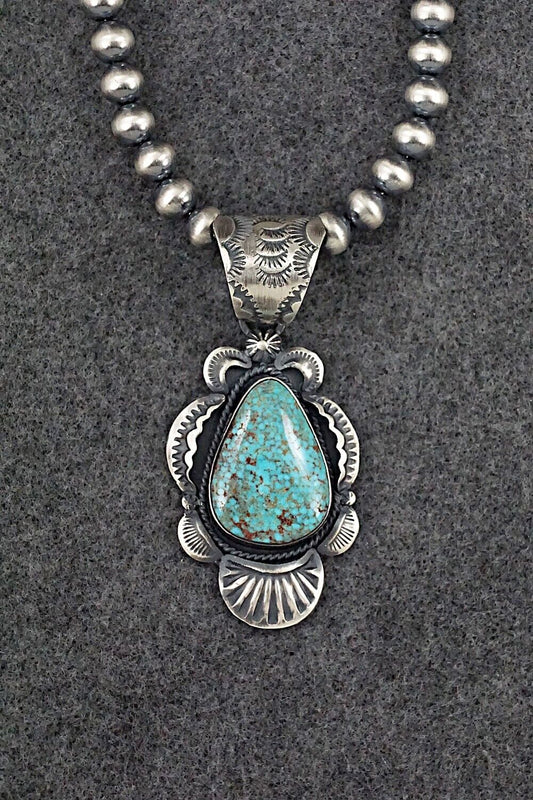 Turquoise & Sterling Silver Necklace - Gilbert Tom
