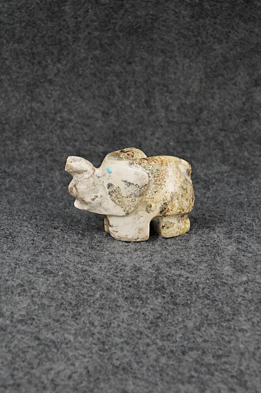 Elephant Zuni Fetish Carving - Gilbert Lonjose