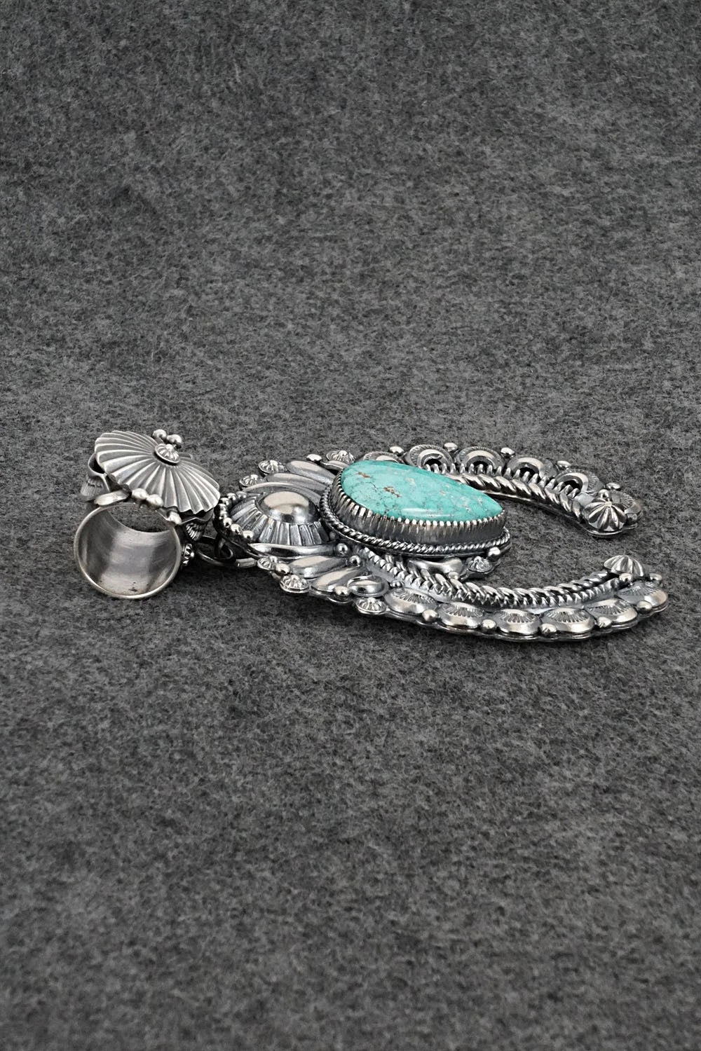 Turquoise & Sterling Silver Naja Pendant - Delbert Gordon
