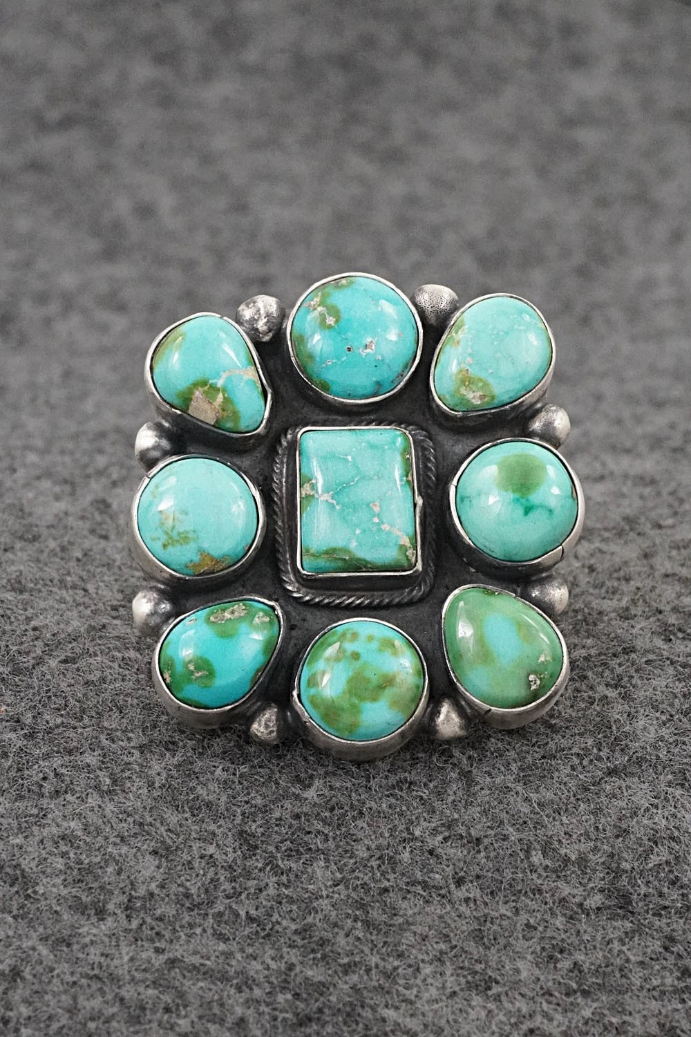 Turquoise & Sterling Silver Ring - Bobby Johnson - Size 9