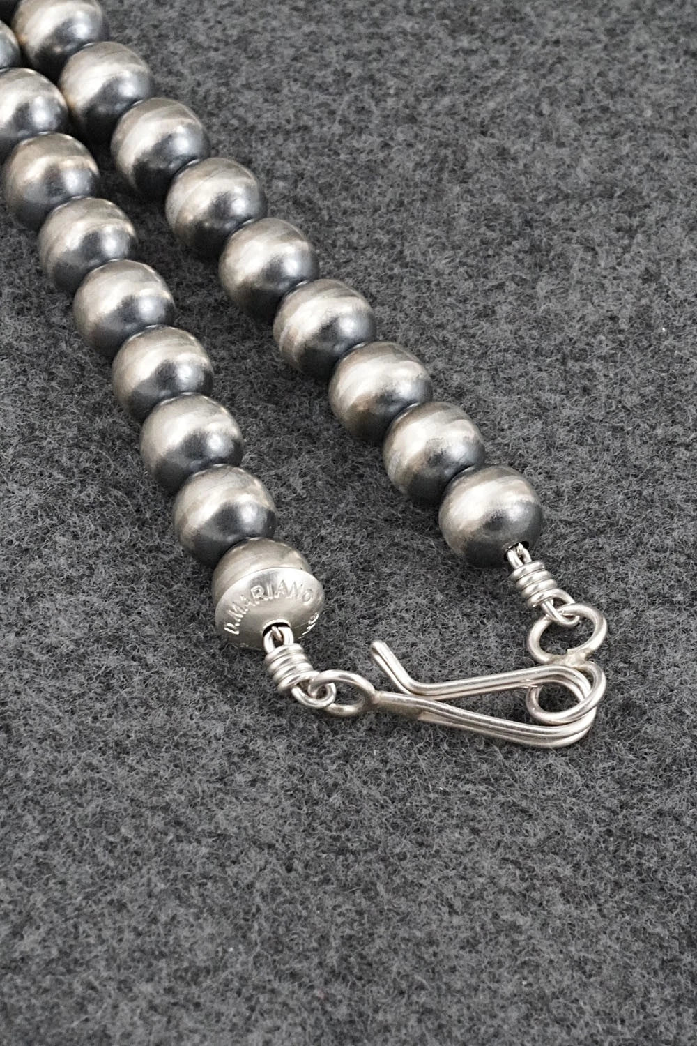 Sterling Silver Navajo Pearl Necklace 28" - Dorinda Mariano