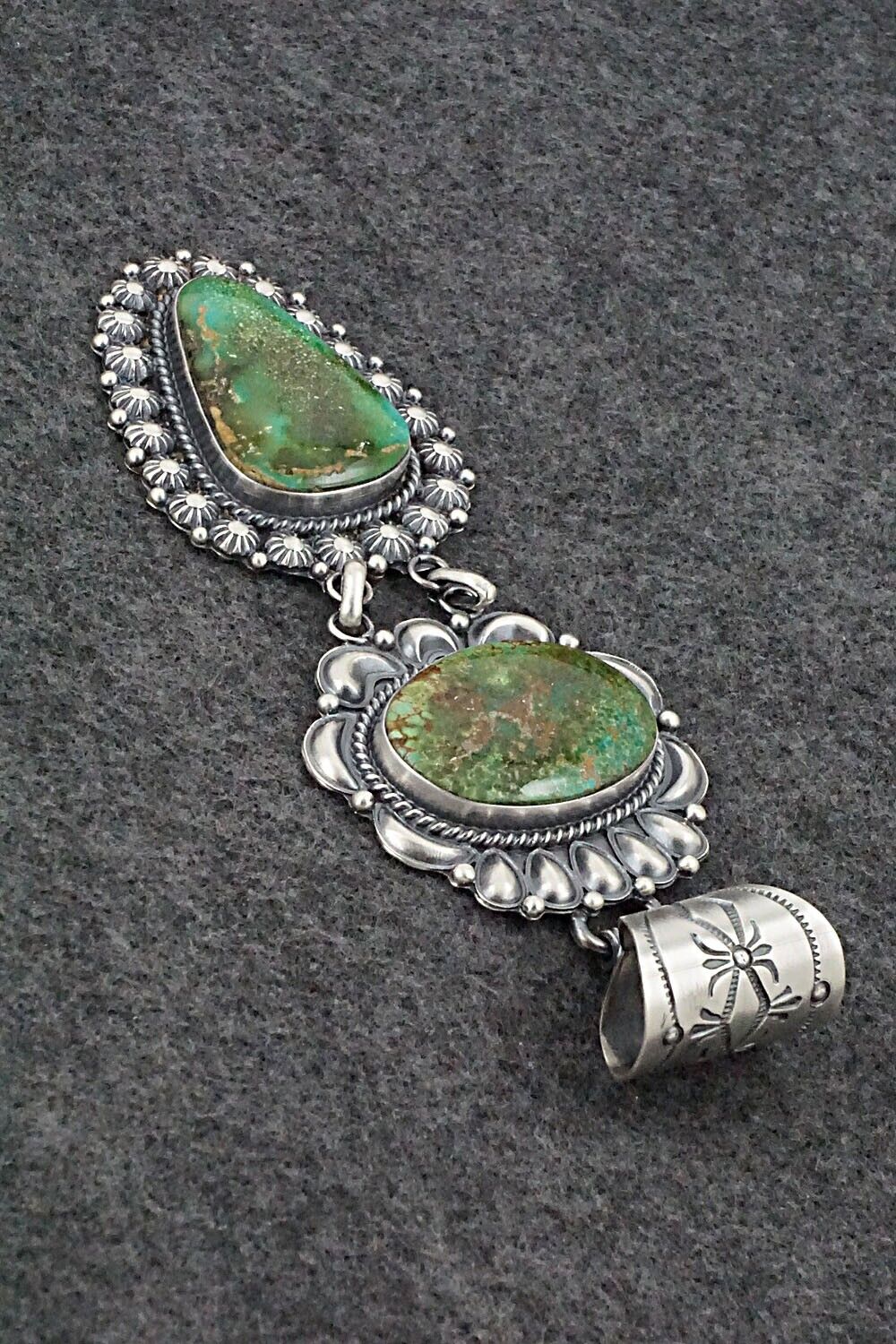Turquoise & Sterling Silver Pendant - Raymond Delgarito