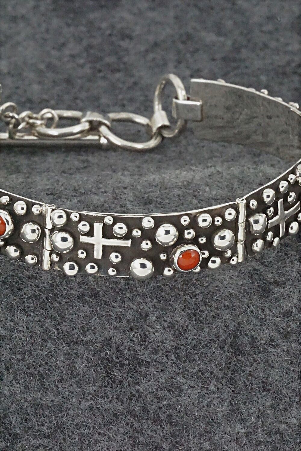 Coral & Sterling Silver Bracelet - Akee Douglas