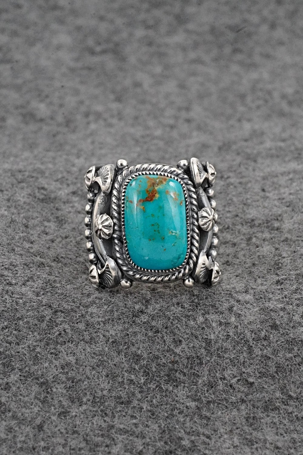 Turquoise & Sterling Silver Ring - Delbert Gordon - Size 9