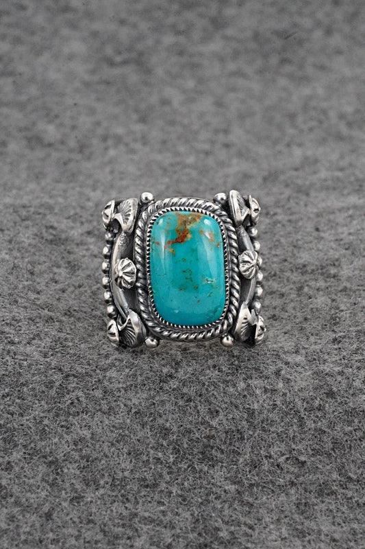 Turquoise & Sterling Silver Ring - Delbert Gordon - Size 9