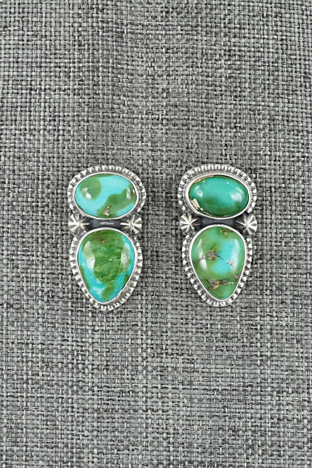 Turquoise & Sterling Silver Necklace and Earrings Set - Darrin Livingston