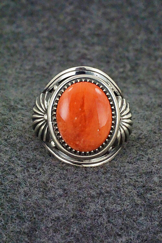 Spiny Oyster & Sterling Silver Ring - Derrick Gordon - Size 10.75