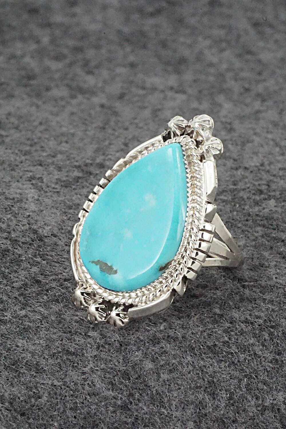 Turquoise & Sterling Silver Ring - Andrew Vandever - Size 7.5