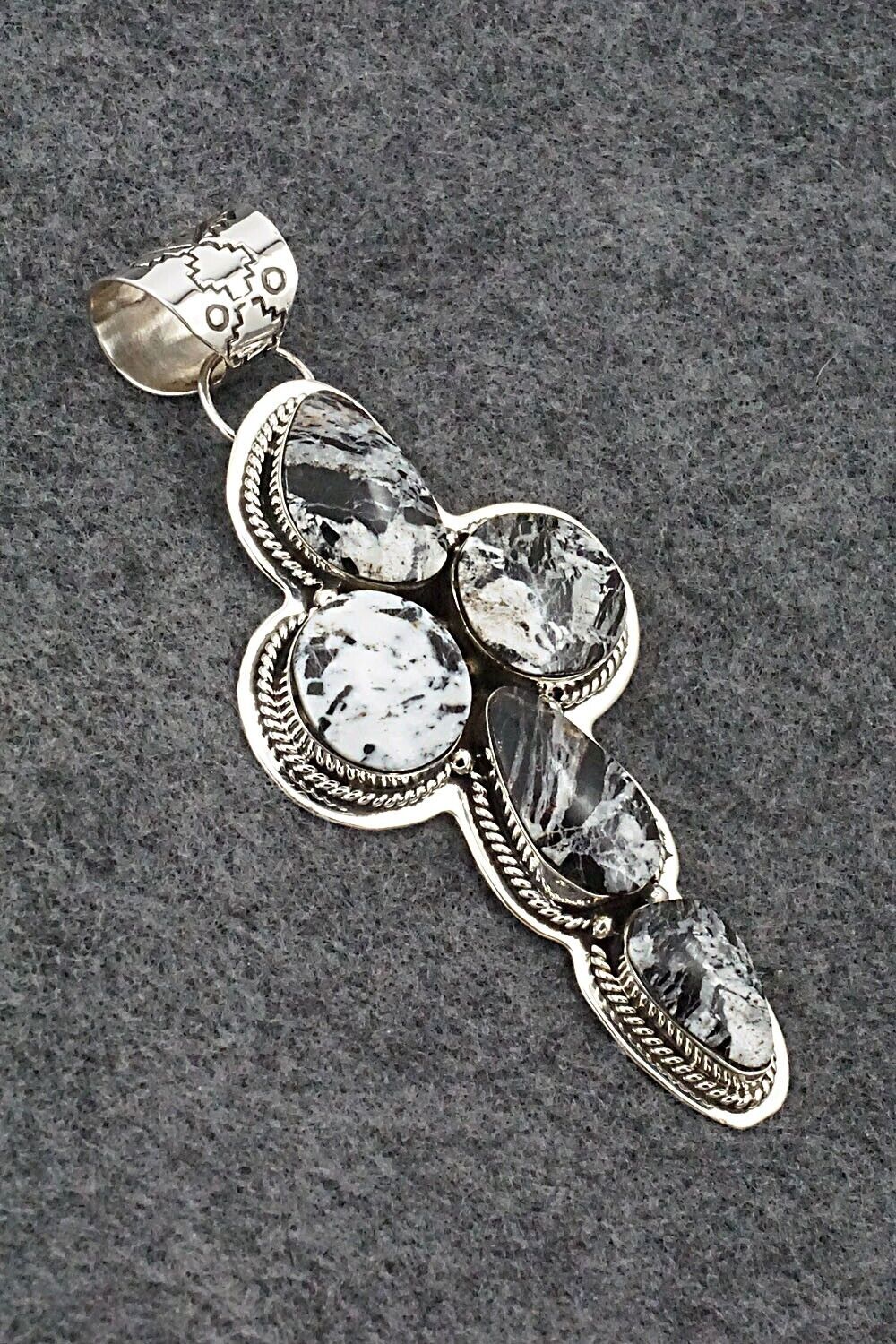 White Buffalo & Sterling Silver Pendant - Maria Bahe