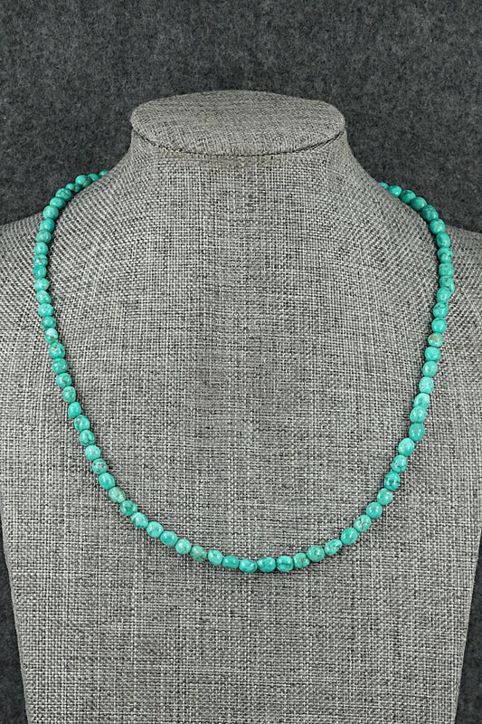 Turquoise & Sterling Silver Necklace 16" - Helen Tsosie