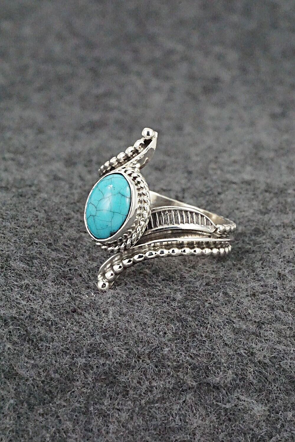 Turquoise & Sterling Silver Ring - Thomas Yazzie - Size 8