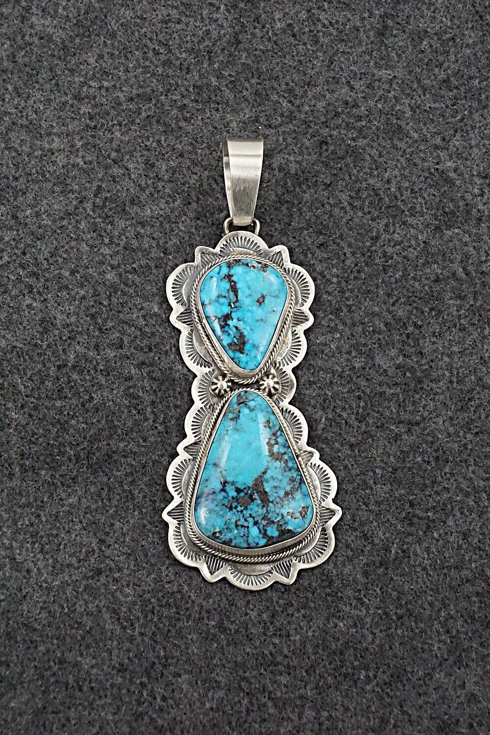 Turquoise & Sterling Silver Pendant - Bobby Johnson