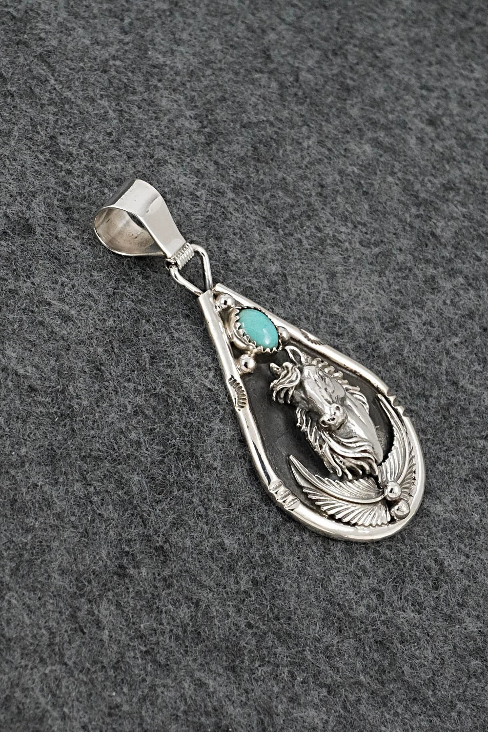 Turquoise & Sterling Silver Pendant - Darrell Morgan