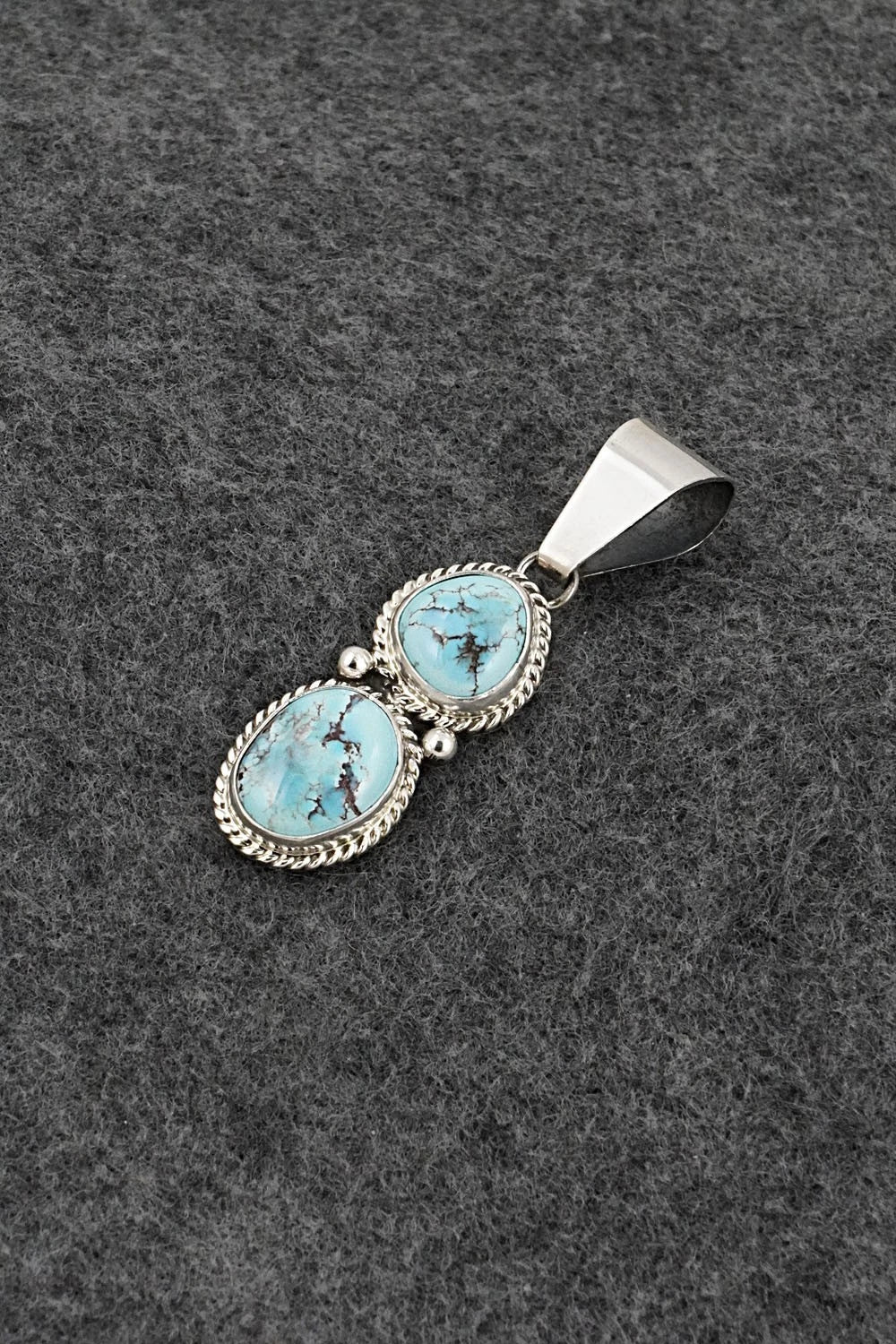 Turquoise & Sterling Silver Pendant - Eugene Gruber
