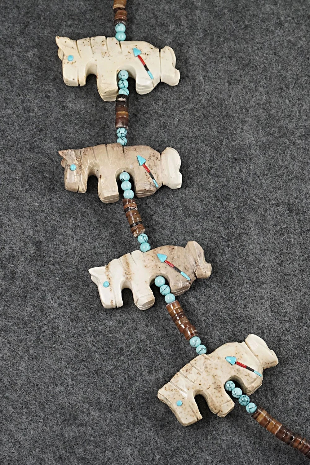 Multi-Stone Horse Fetish & Sterling Silver Necklace Set - Dannette Laate