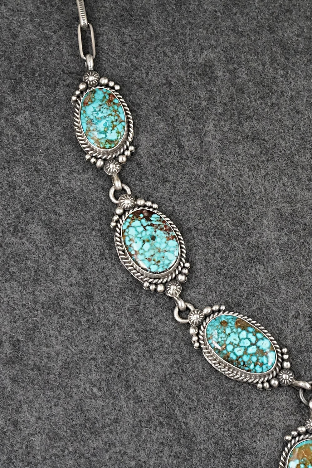 Turquoise & Sterling Silver Necklace and Earrings Set - Rosita Calladitto
