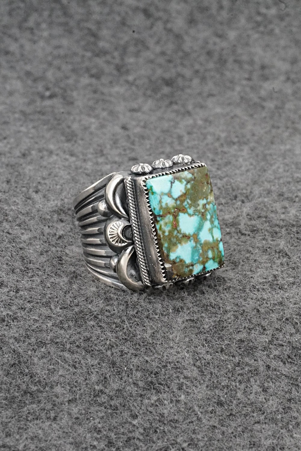 Turquoise & Sterling Silver Ring - Delbert Gordon - Size 10.5
