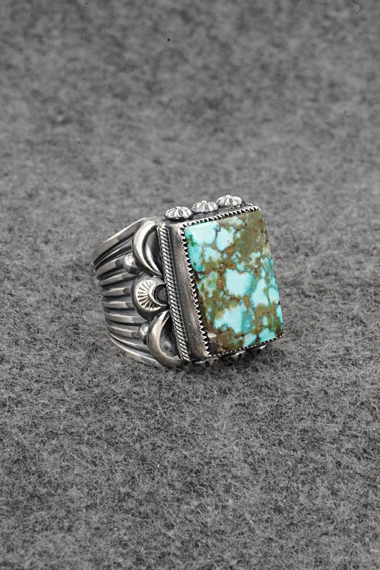 Turquoise & Sterling Silver Ring - Delbert Gordon - Size 10.5