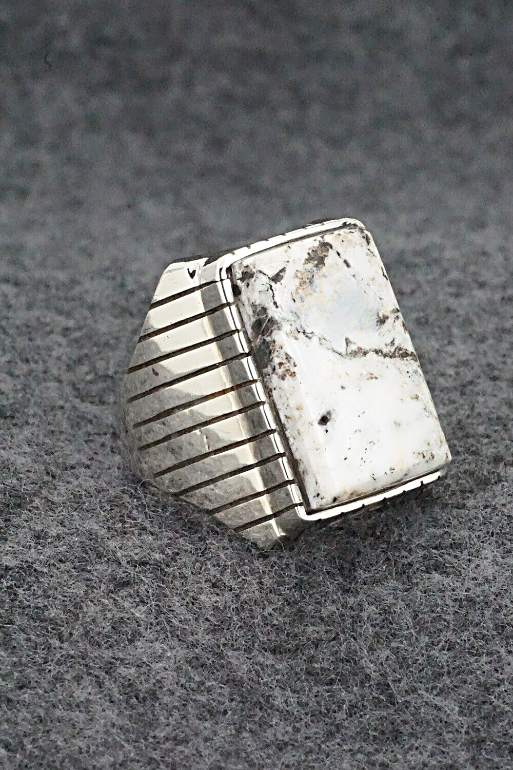 White Buffalo & Sterling Silver Ring - Trevor Jack - Size 10