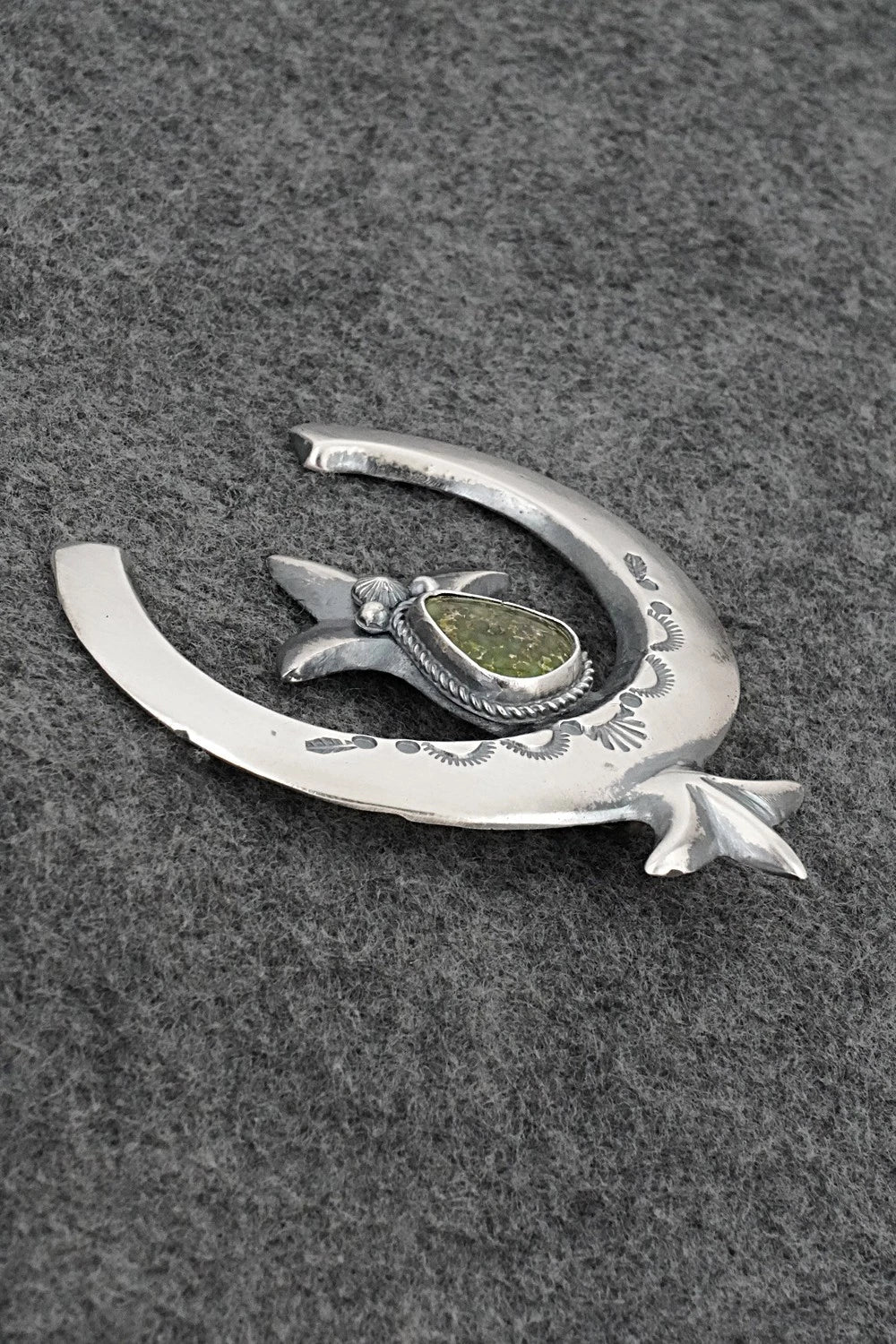 Turquoise & Sterling Silver Naja Pendant - Harrison Bitsue