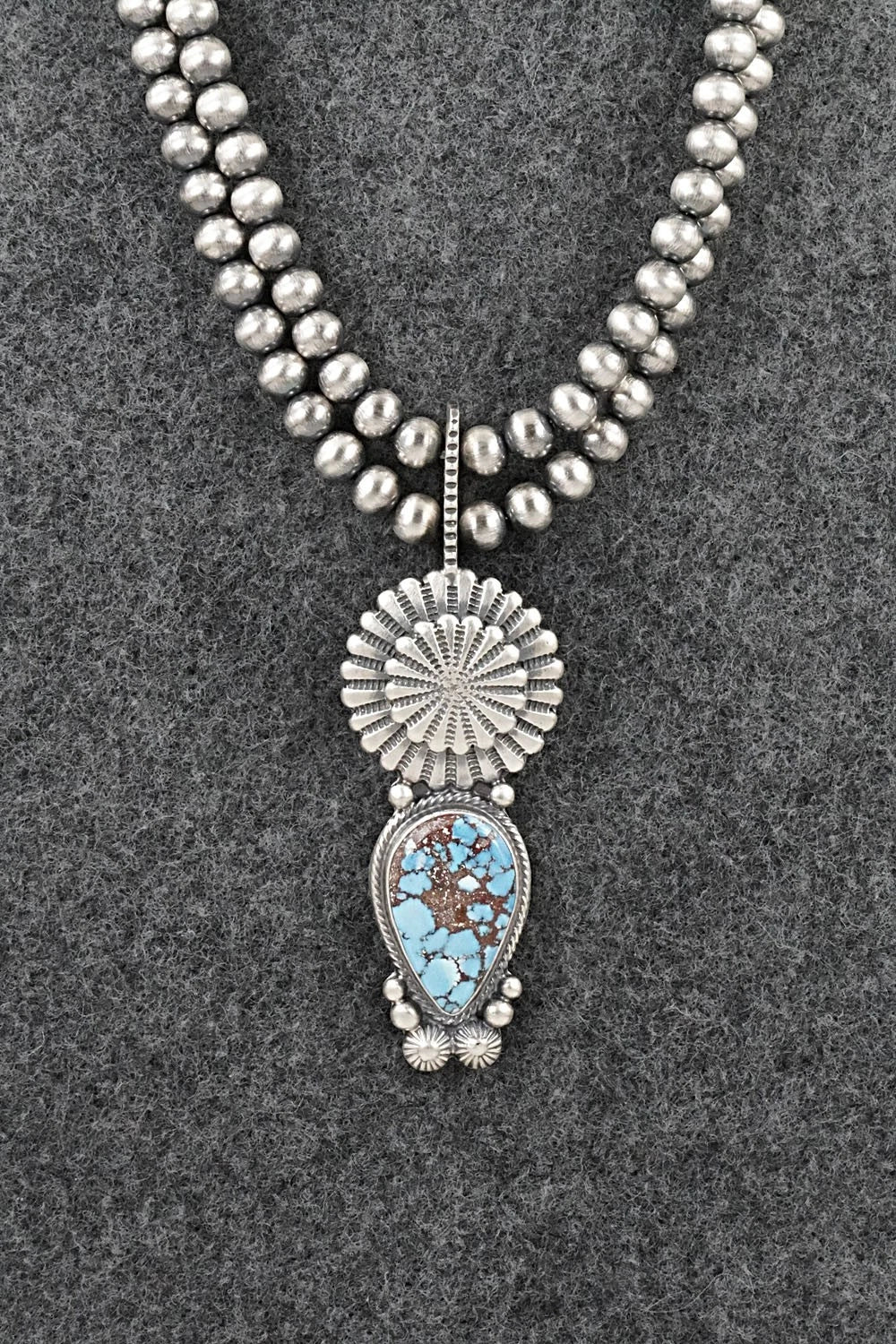 Turquoise & Sterling Silver Necklace - Tom Lewis