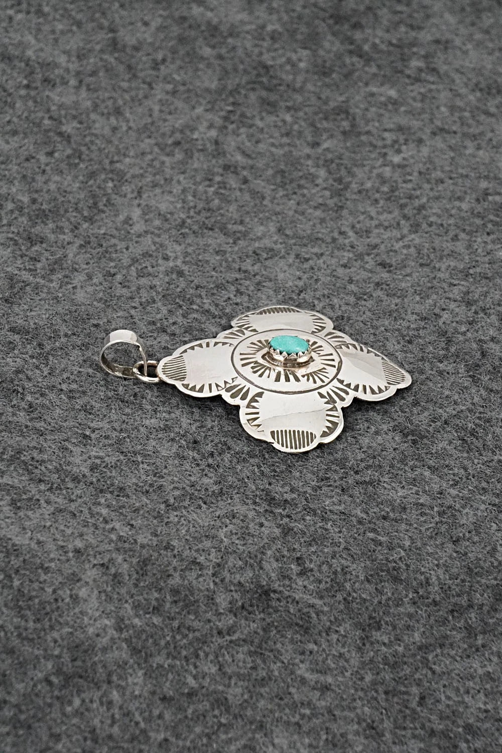 Turquoise & Sterling Silver Pendant - Bertha Begay