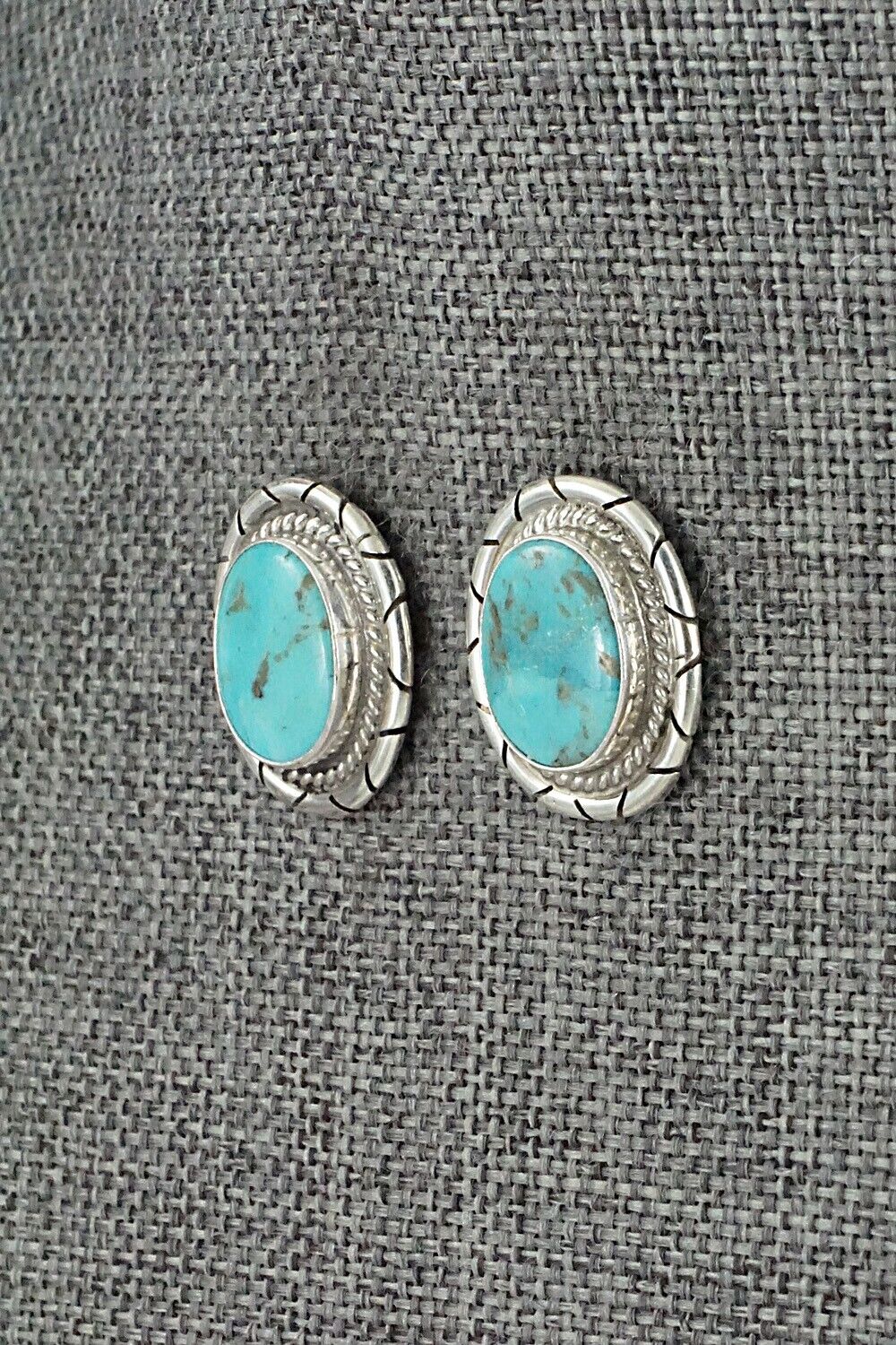 Turquoise & Sterling Silver Earrings - Peggy Skeets