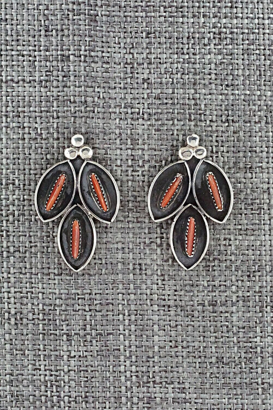 Coral & Sterling Silver Earrings - Fernando Othole