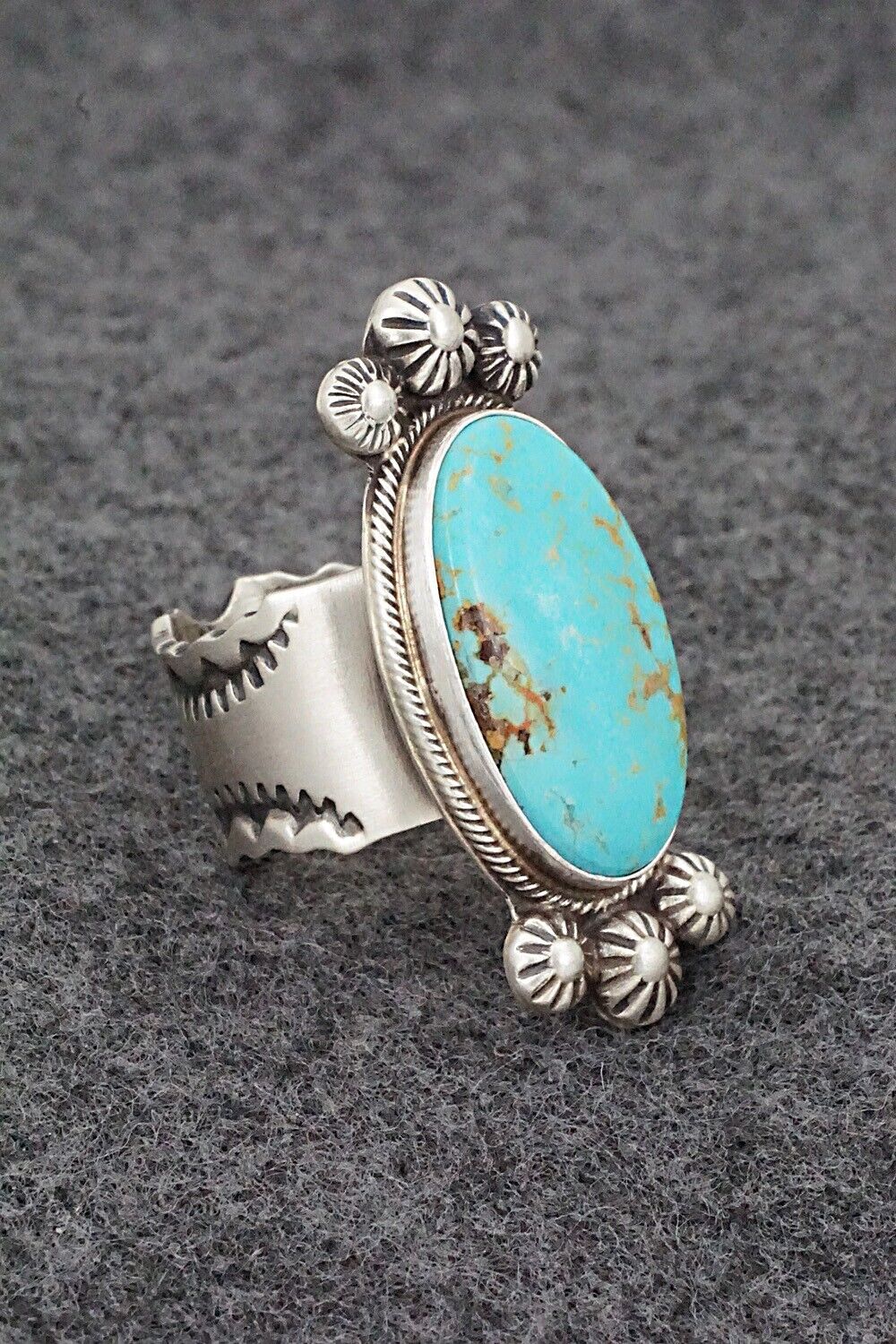 Turquoise & Sterling Silver Ring - Kathleen Livingston - Size 7