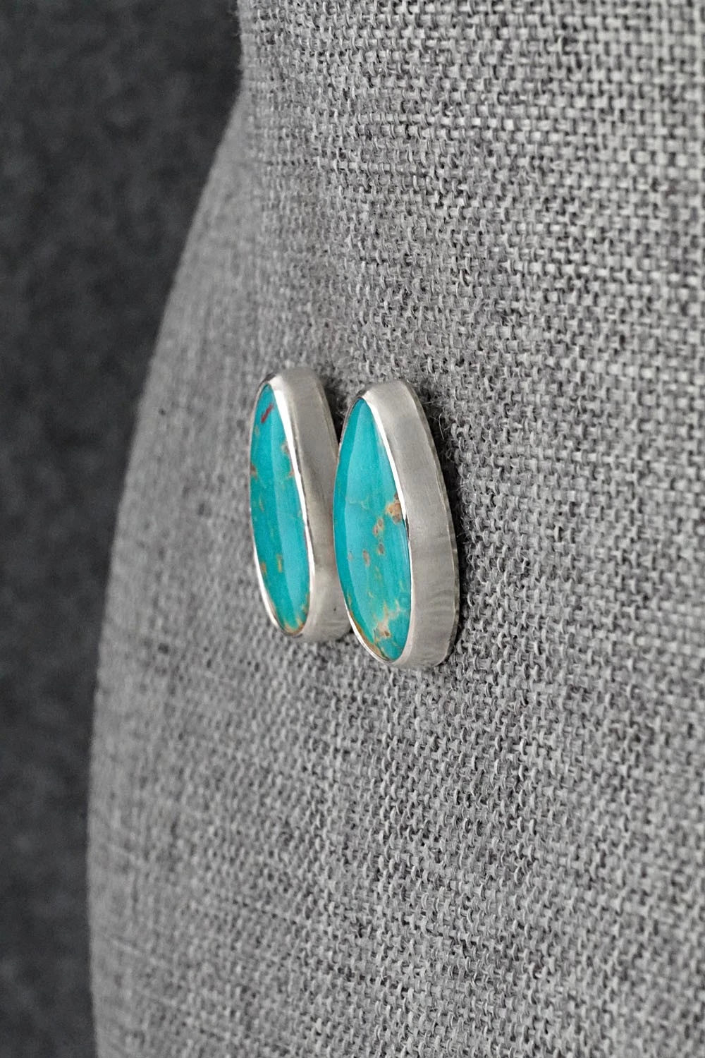 Turquoise & Sterling Silver Earrings - Rosemary Saunders