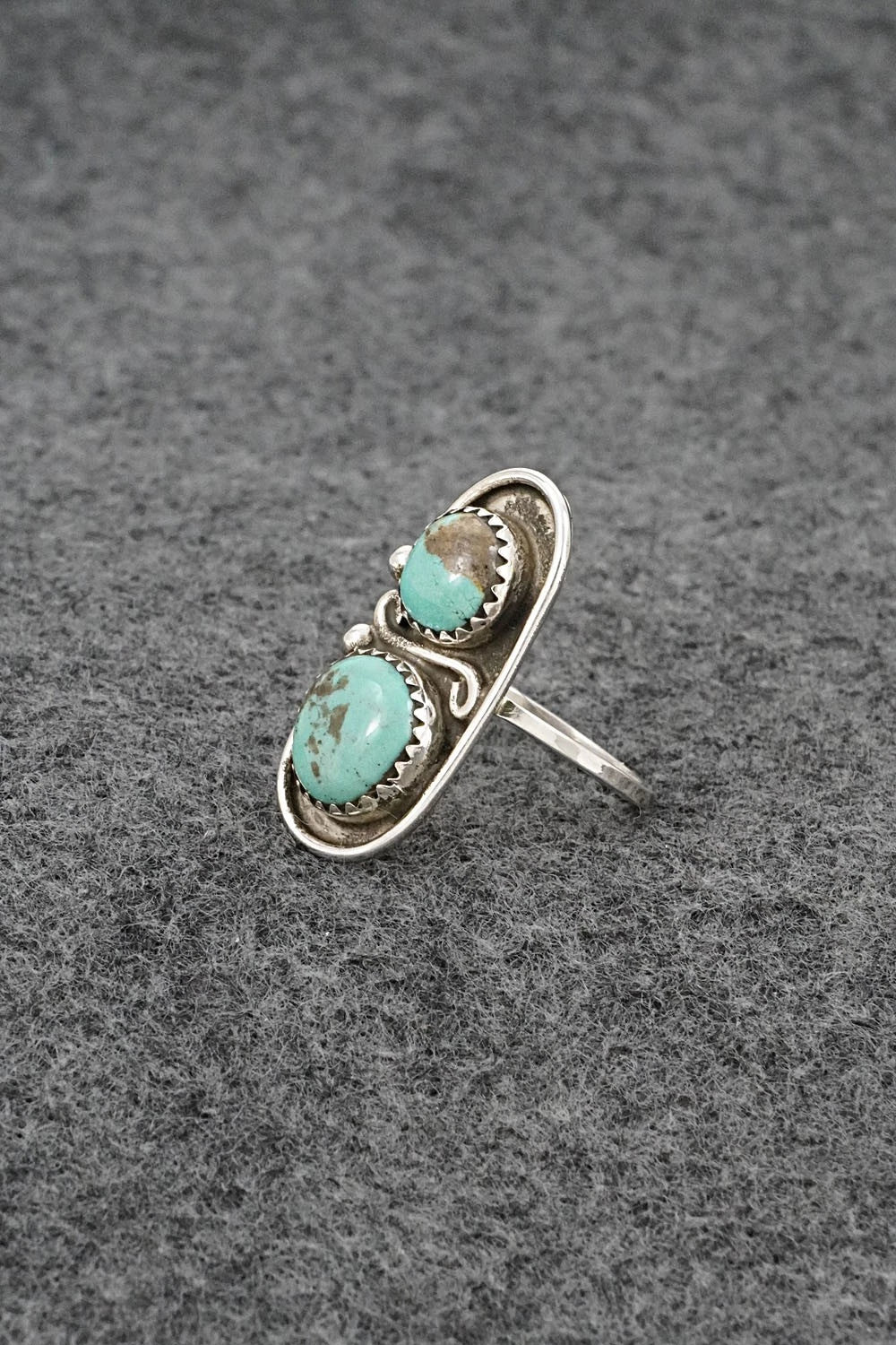 Turquoise & Sterling Silver Ring - Cody Nez - Size 8