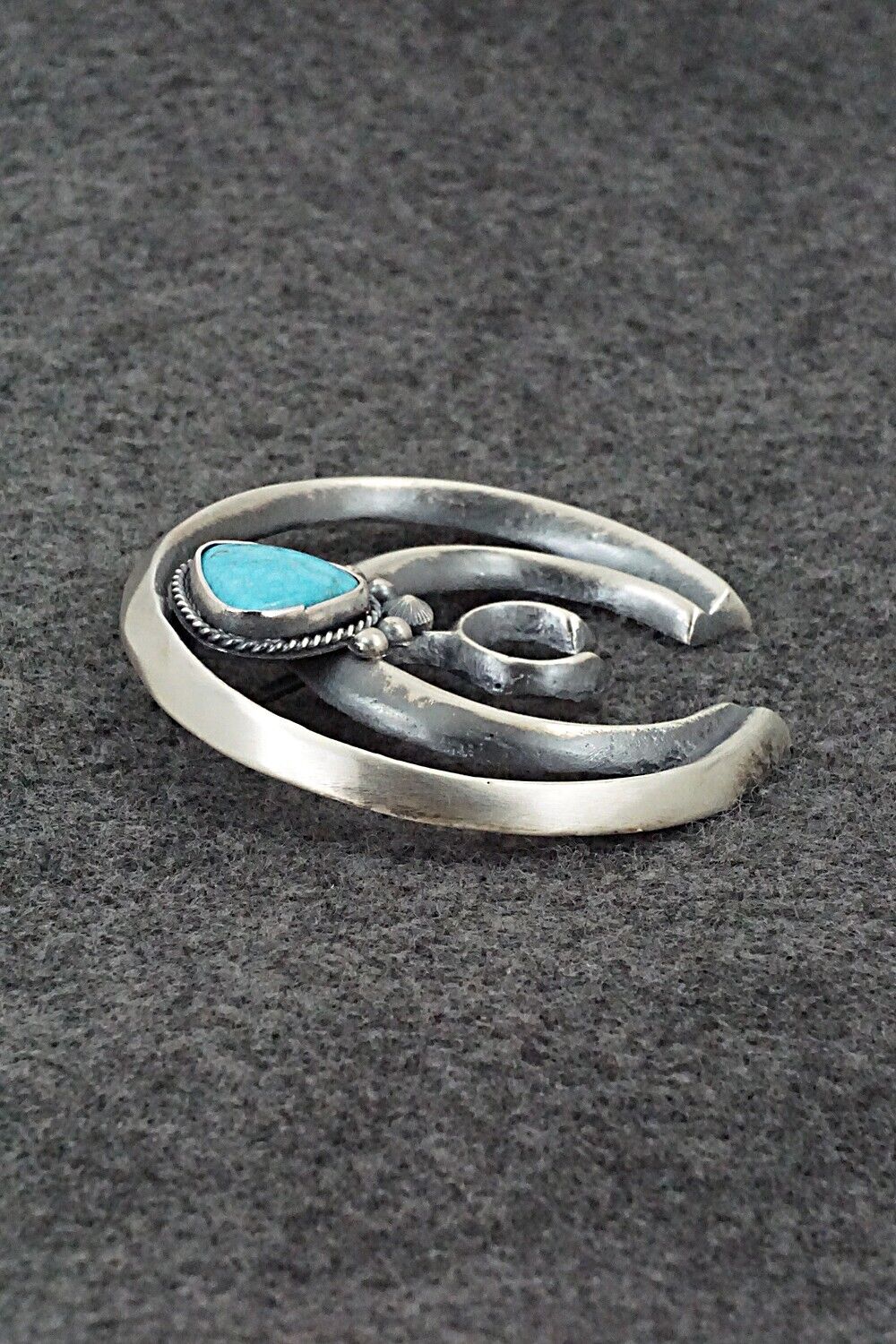 Turquoise & Sterling Silver Naja Pendant - Harrison Bitsue