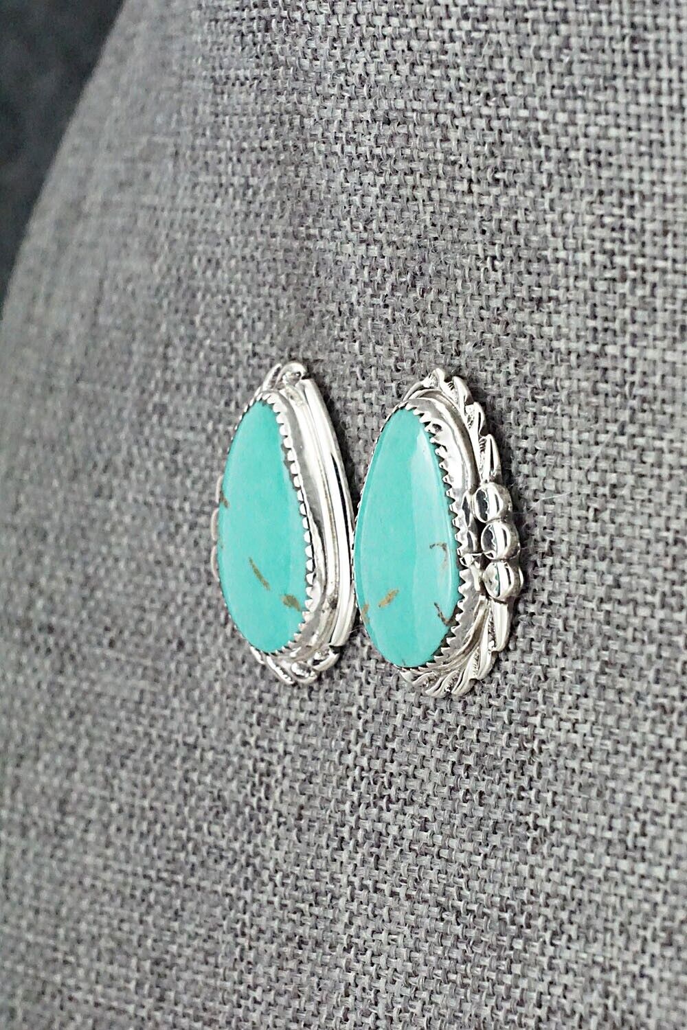 Turquoise and Sterling Silver Earrings - Delores Cadman