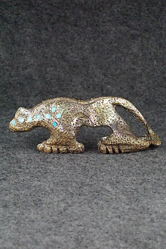 Mountain Lion Zuni Fetish Carving - Jeffrey Yunie