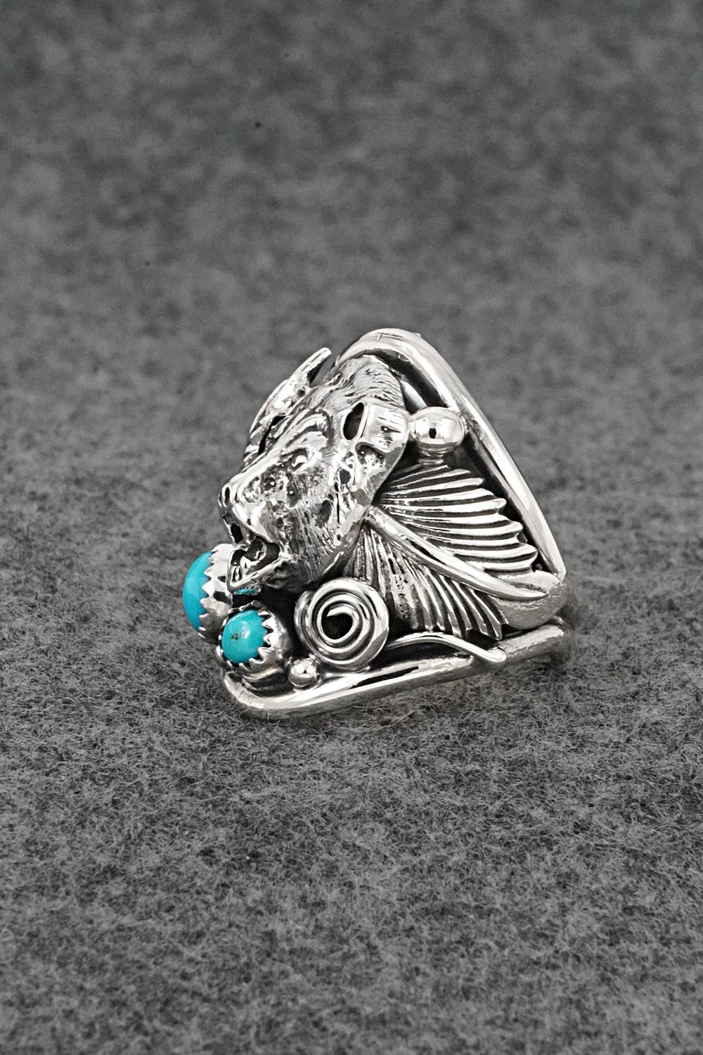 Turquoise & Sterling Silver Ring - Darrell Morgan - Size 10