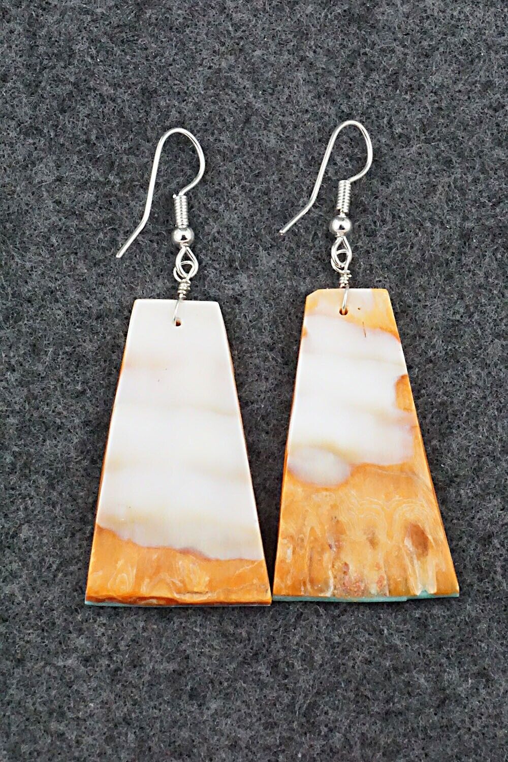 Spiny Oyster, Turquoise & Sterling Silver Earrings - Louise Pete