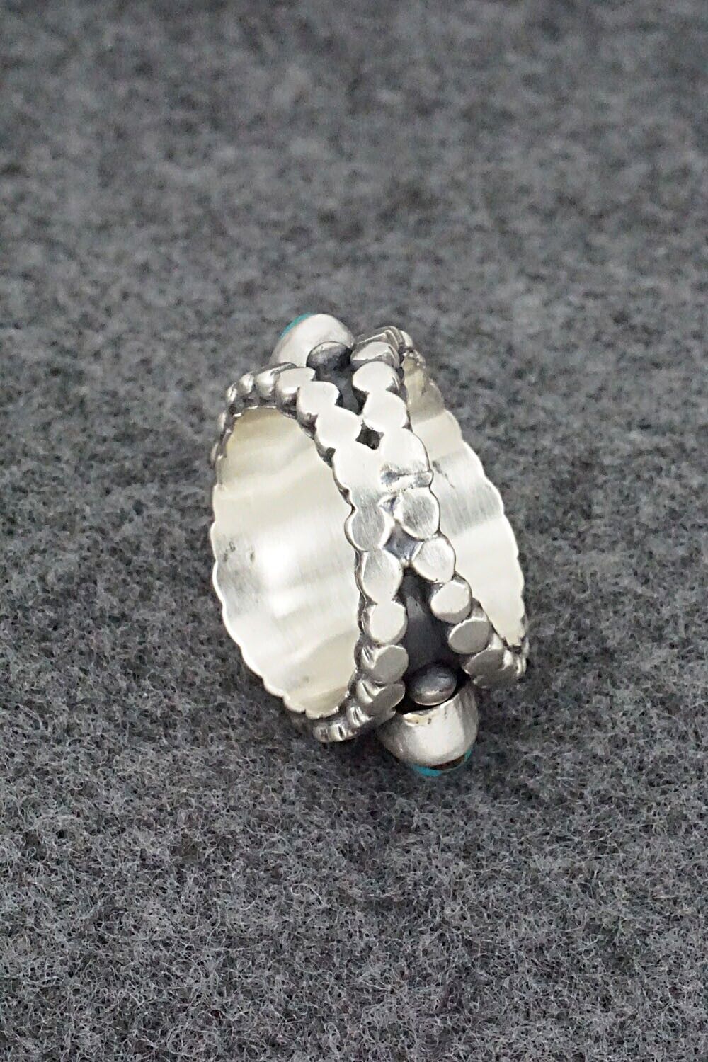 Turquoise & Sterling Silver Ring - Andrew Vandever - Size 7