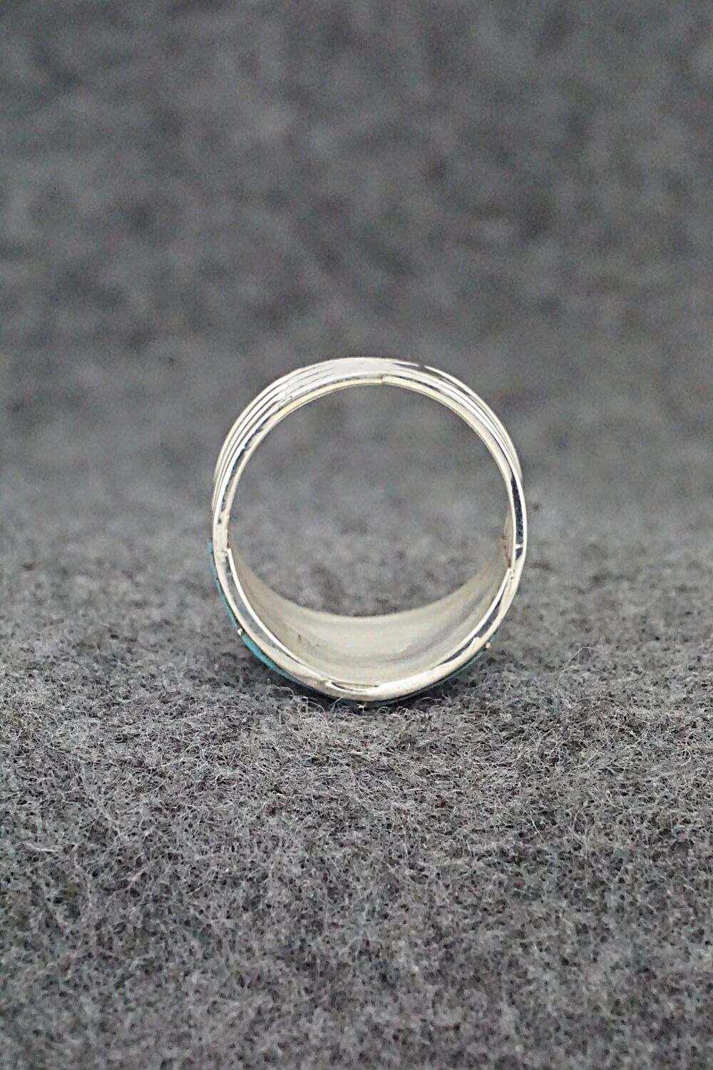 Turquoise & Sterling Silver Ring - Andrew Enrico - Size 7.5