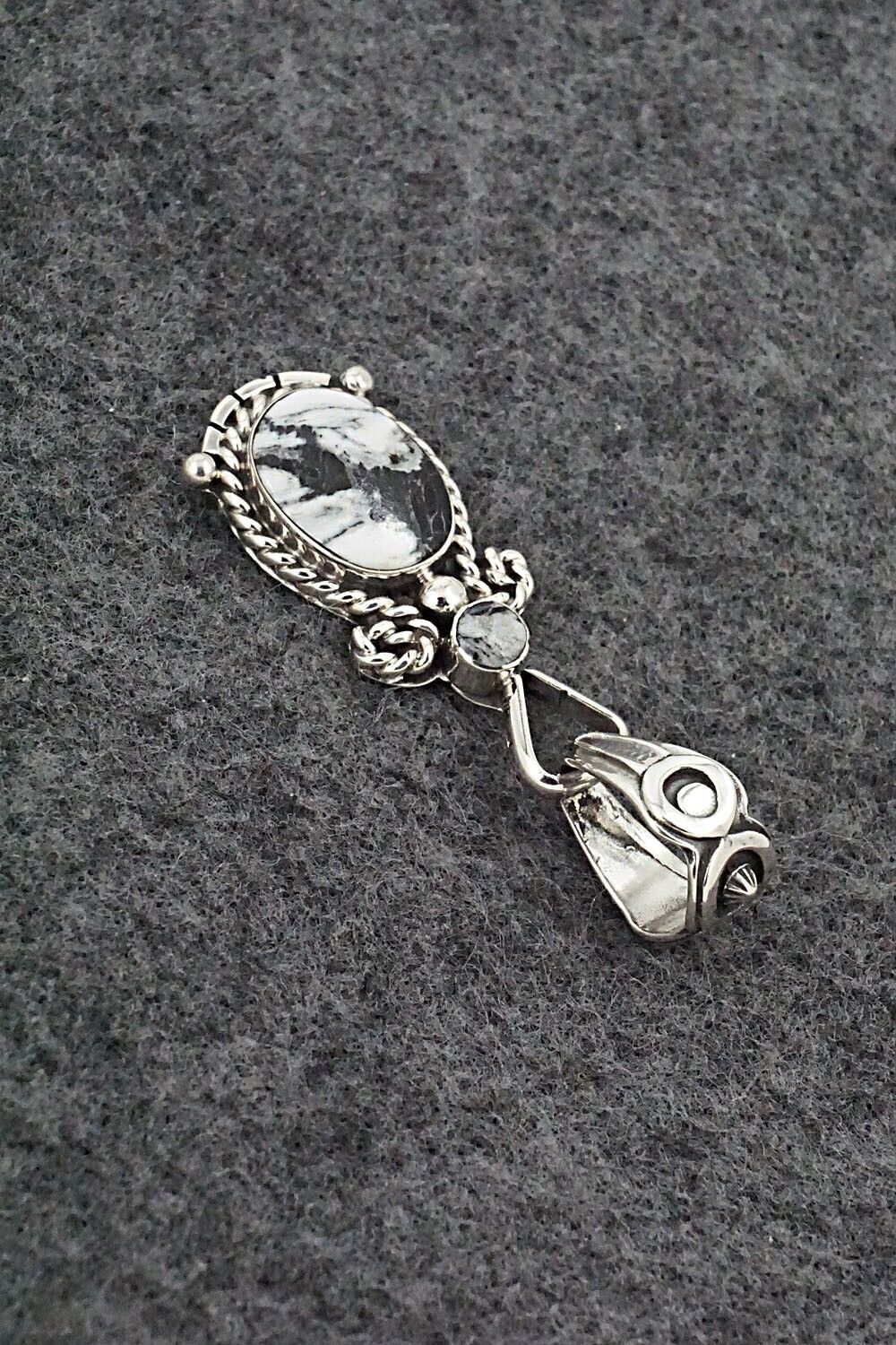 White Buffalo & Sterling Silver Pendant - Franklin Johnson