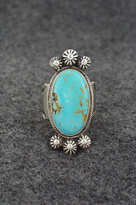 Turquoise & Sterling Silver Ring - Kathleen Livingston - Size 7