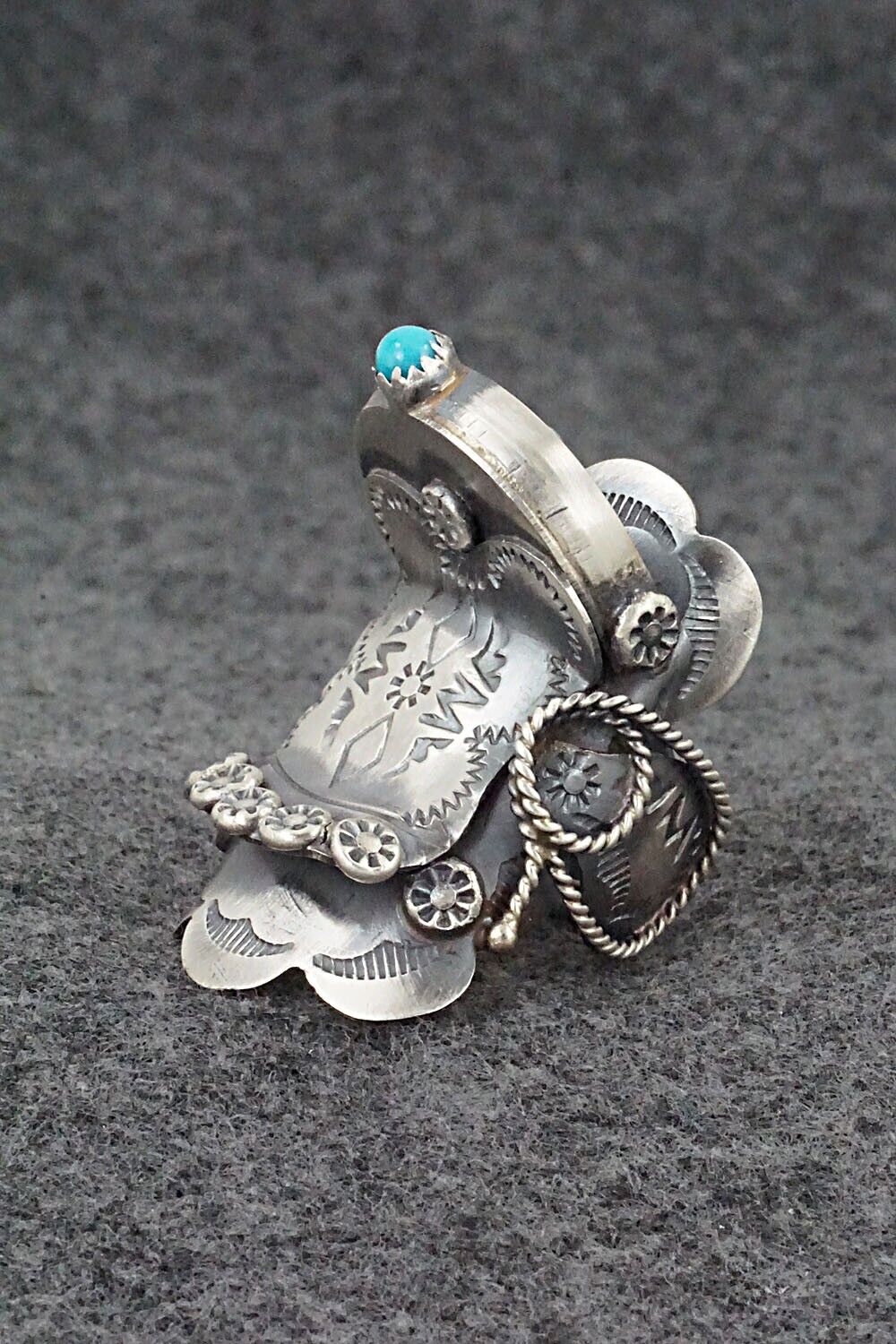 Turquoise and Sterling Silver Ring - Tim Yazzie - Size 9.25
