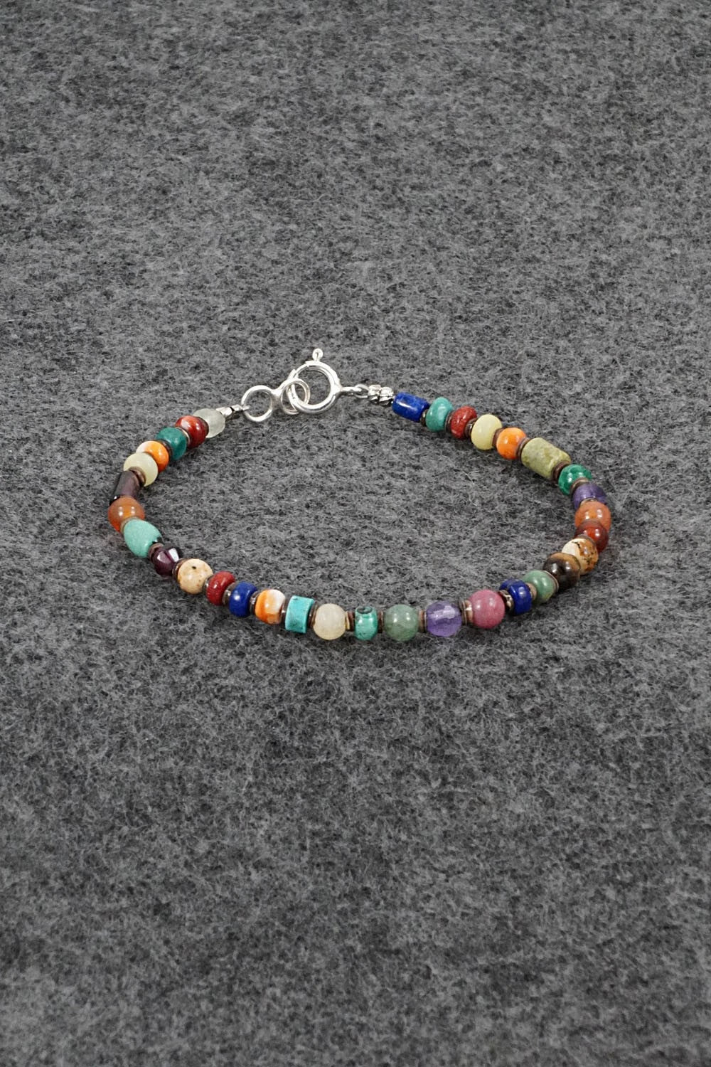 Multi-Stone & Sterling Silver Bracelet - Helen Tsosie