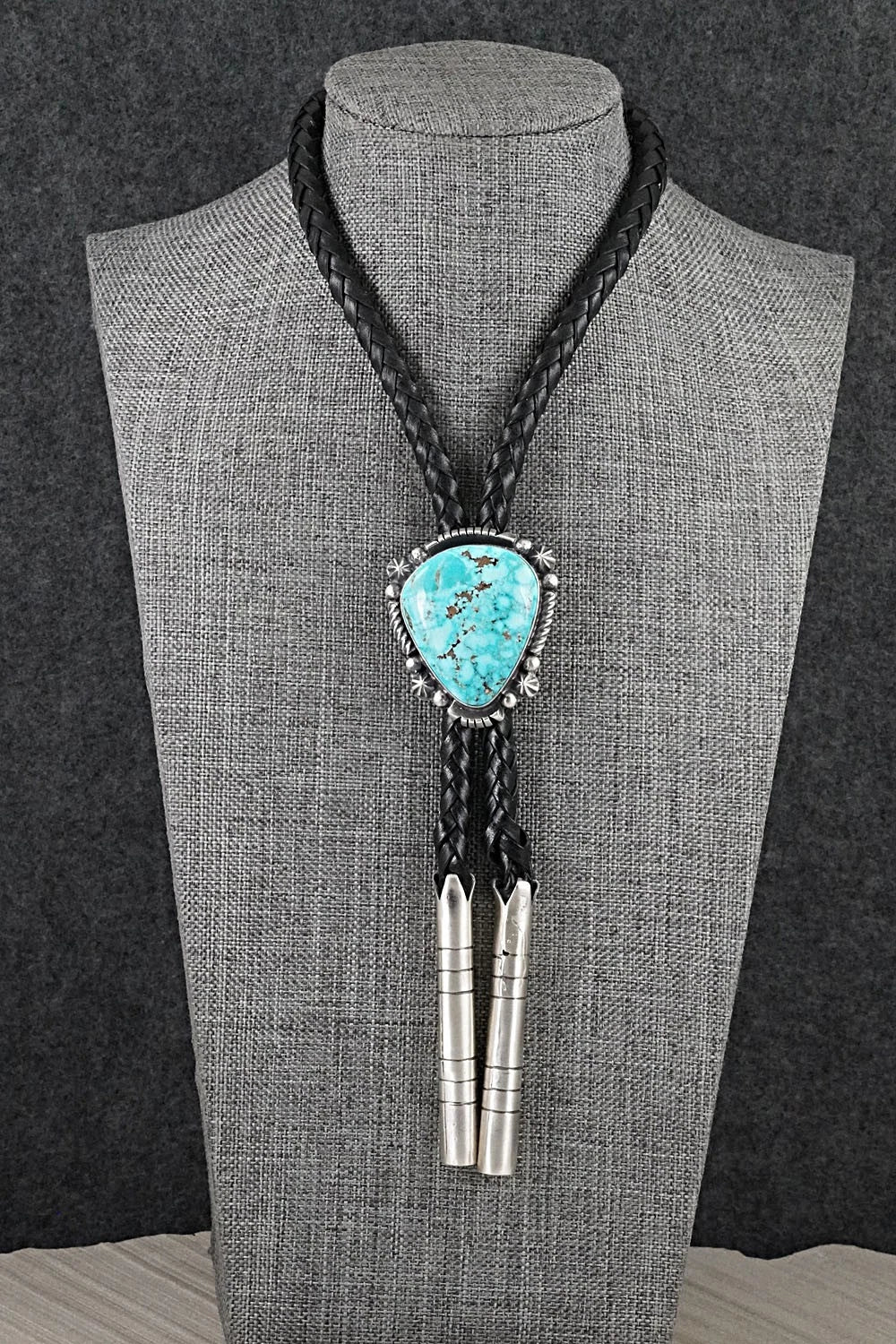 Turquoise & Sterling Silver Bolo Tie - Bob Becenti