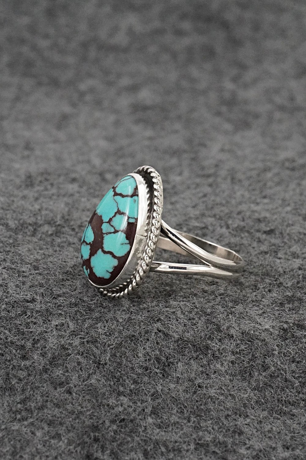 Turquoise & Sterling Silver Ring - Eugene Gruber - Size 8
