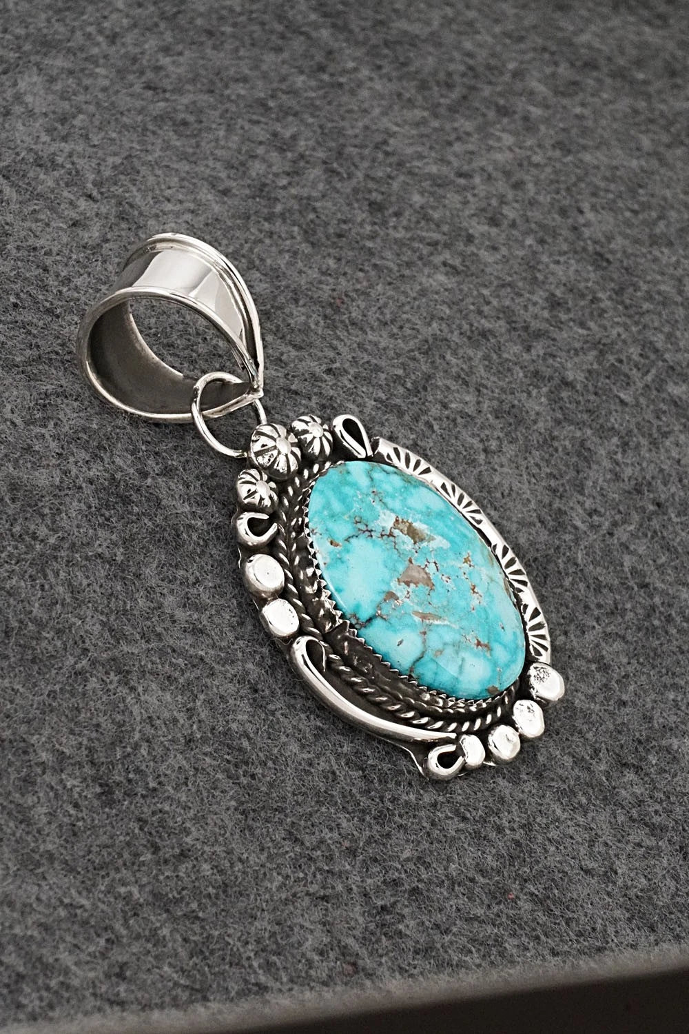 Turquoise & Sterling Silver Pendant - Phil Nez