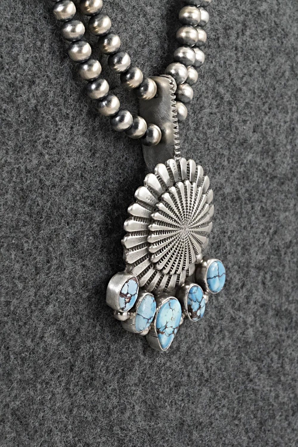 Turquoise & Sterling Silver Necklace - Tom Lewis