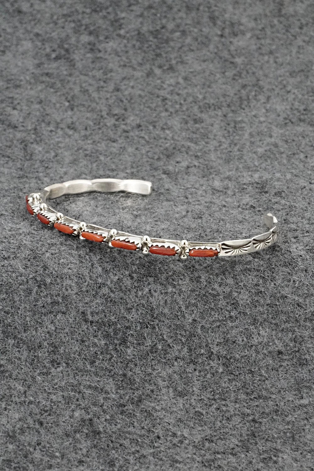 Coral & Sterling Silver Bracelet - Murray Hannaweeka