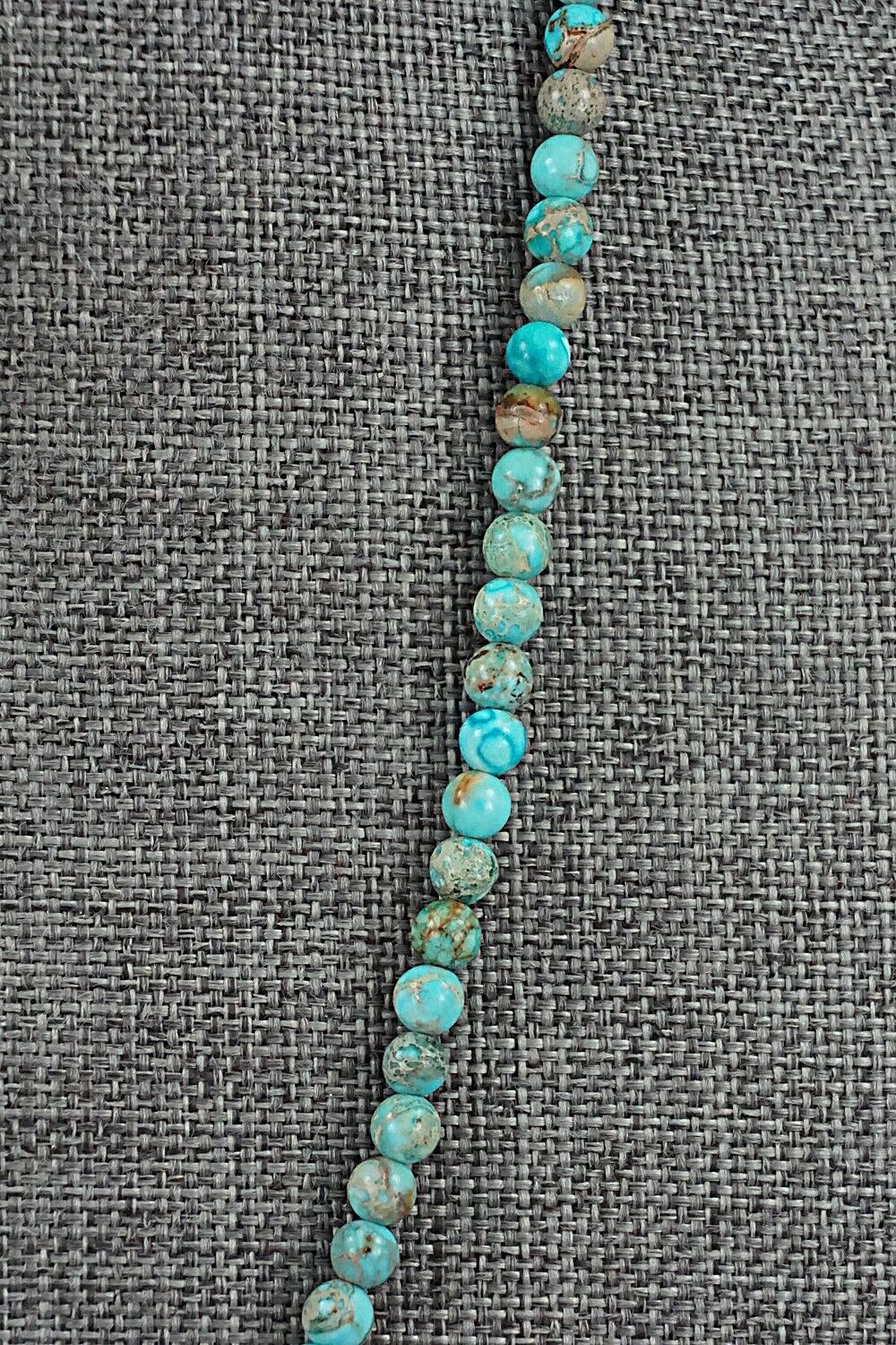 Turquoise, Shell & Sterling Silver Necklace 18" - Ramona Calavaza